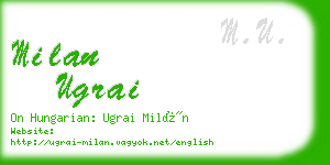 milan ugrai business card